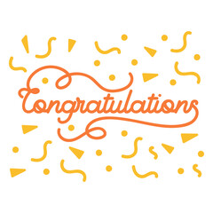 Fototapeta premium Congratulations lettering quote stroke element