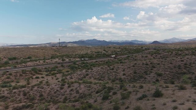 Drone View Of Arizona Highway 87 Heading North Bound To Payson 
