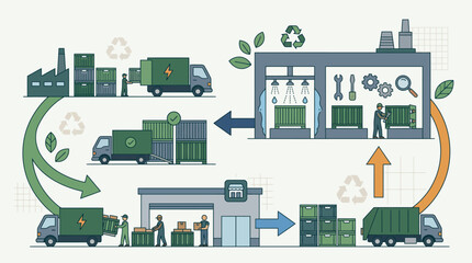 Obraz premium Circular infographic illustration representing a connected workflow and process