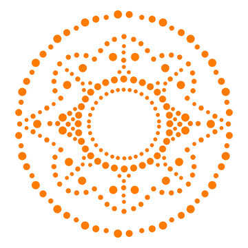 Mandala shapes dots label