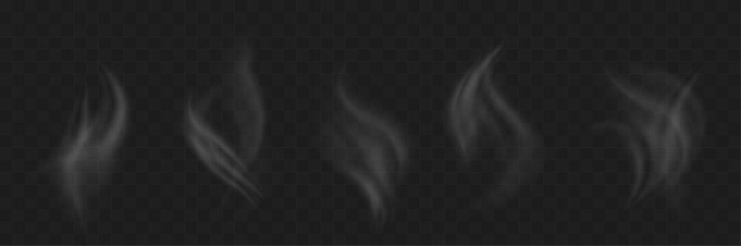 Cinematic smoke fog clouds isolated on black background