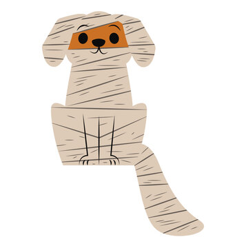 Mummy dog flat halloween
