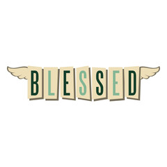 Obraz premium Blessed 50s Word