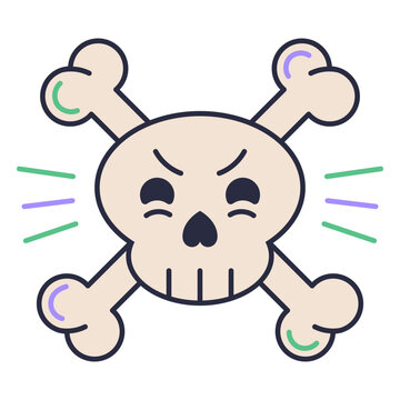 Cute poison skull icon