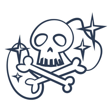 Poison danger sign sparkly skeleton