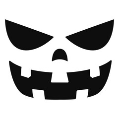 Fototapeta na wymiar Carved pumpkin spooky face icon