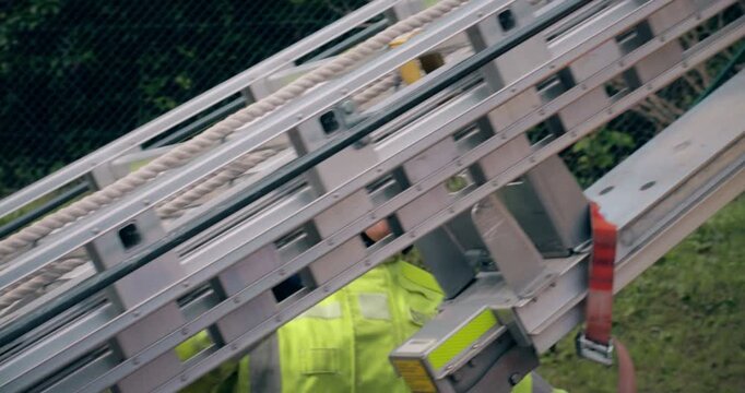 Rescue workers in response to incident