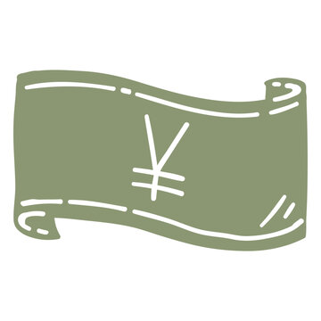 Simple yen bill business icon