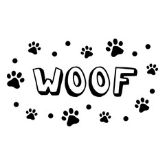 Obraz premium Woof doodle quote