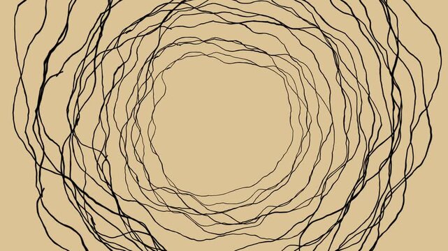 Abstract Hand Drawn Circular Lines Motion Graphic