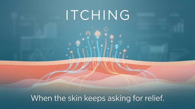 Abstract illustration showing nerves firing and causing skin itching sensation