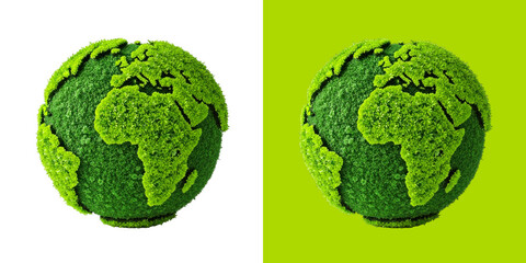 Green Planet Globe Made of Fresh Lush Foliage Plants Design © Habib