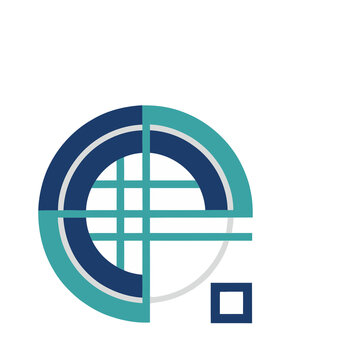 Abstract geometric logo with circle and square elements