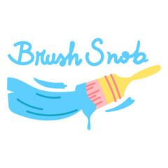Obraz premium Artist brush snob quote badge