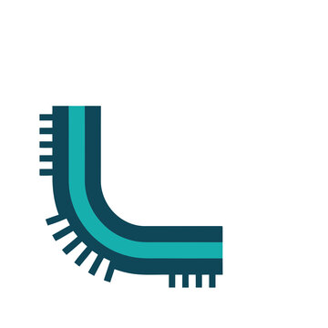 Abstract geometric shape with fringe