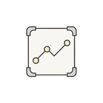 Line graph icon on transparent background