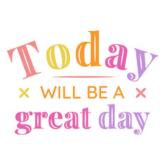 Obraz premium Affirmation flat quote today