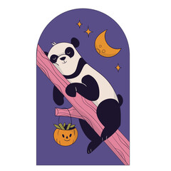 Adorable panda bear enjoying sweet treats © Vexels