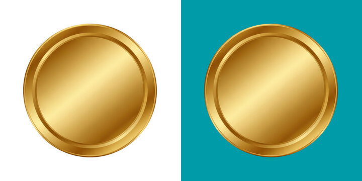 Shiny Gold Coin Medal Graphic Design Element