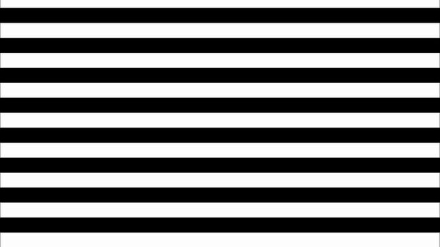 Black and white horizontal lines moving background, minimalist abstract motion loop stripes