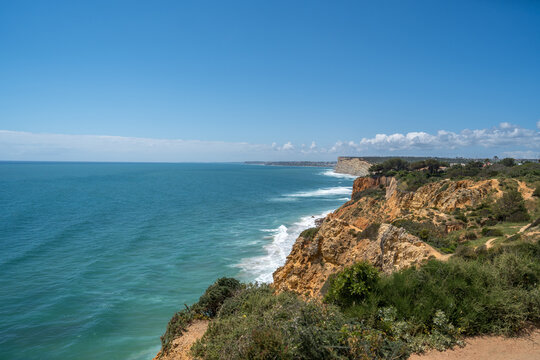 Coastal Cliffs and Ocean View near Lagos Portugal