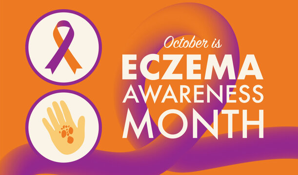 Eczema Awareness Month October &mdash; Awareness Placard and Banner Vector Design