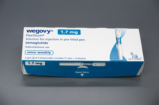 Wegovy 1.7 mg Semaglutide Injection Pen Packaging Studio Shot