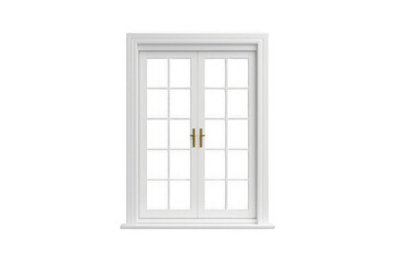 Fototapeta premium White Double French Window with Grid Panes