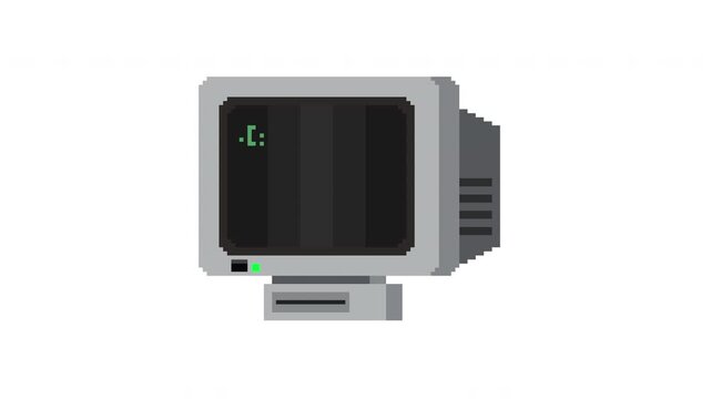 Old school pixel art computer 