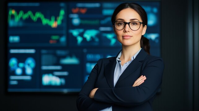 Soft Overcast Light Under a Disciplined Planning Process: Pregnant Economist Presenting Economic Outlook On Digital Dis &acirc;&euro;&ldquo; Skyline Study 4