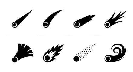 Meteor Icons, Comet Symbols, Falling Stars, Space Objects, Celestial Bodies, Cosmic Events © Noman