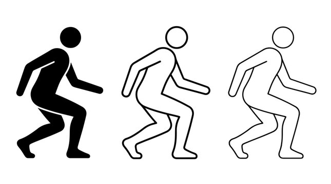 Minimalist running figures showing sequence of human motion in simple graphic style