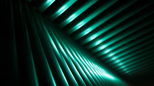 Futuristic Abstract Pattern with Glowing Green Slats