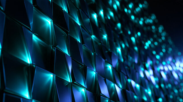 Futuristic Geometric Blue Panels Abstract Technology Background