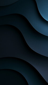 Abstract Dark Blue Wavy Paper Cut Layers Background