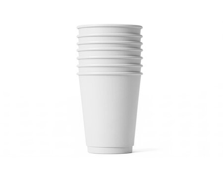Stacked Cups on White Background