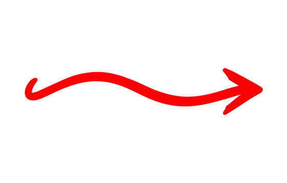 Hand drawn red arrow icon. Vector up arrows. Mark point icon design collection for business and education design element - stock illustration