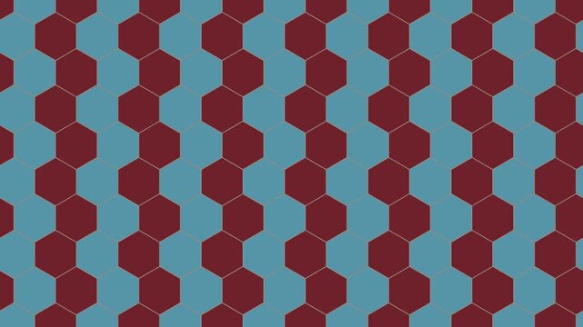 Multicolor hexagon pattern motion background seamless loop animation