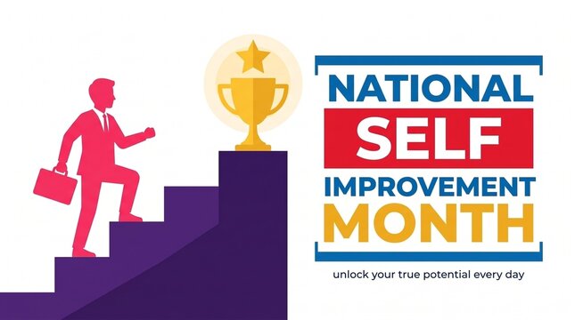 National Self Improvement Month Motivational Banner