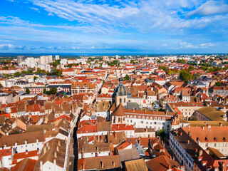 Obraz premium Aerial view of Saint Pierre Church in Chalon sur Saone city, France