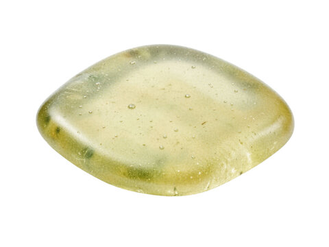 x-default Translucent Straw Yellow Libyan Desert Glass Specimen Isolated on White Background