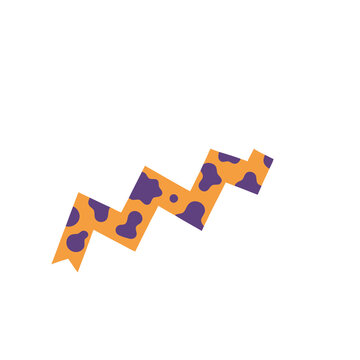 Orange and purple abstract zig-zag shape