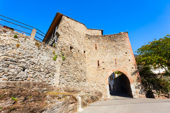 Porte Tarine medieval gate in Conflans, Albertville city in France