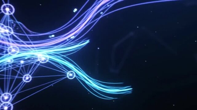 Digital network of glowing nodes and connections