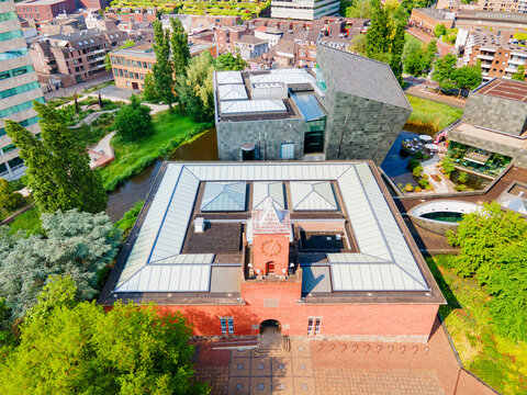 Panoramic view from above Van Abbemuseum in Eindhoven, Netherlands