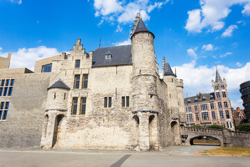 Fototapeta premium Het Steen medieval fortress in Antwerp city, Belgium