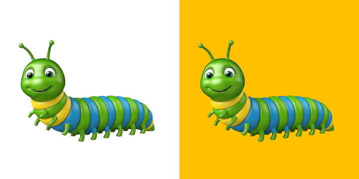 Cute Cartoon Caterpillar Character