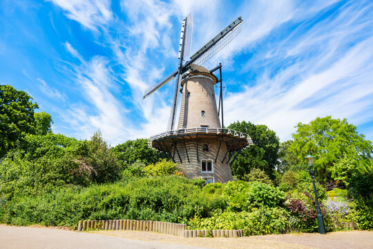 Molen van Piet windmill in Alkmaar town, Netherlands