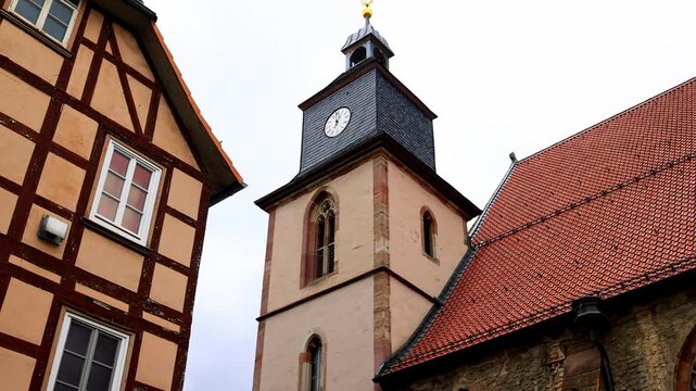 the historic center of goettingen germany 4k video with a pan
