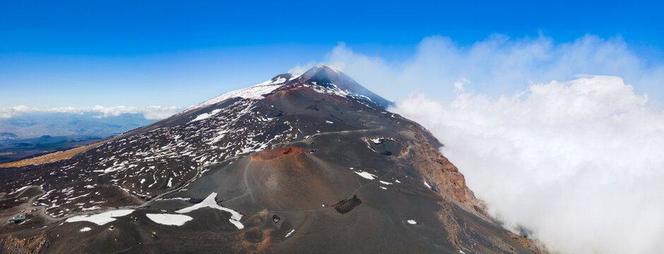 Mount Etna or Etna Volcano near Catania city, Sicily